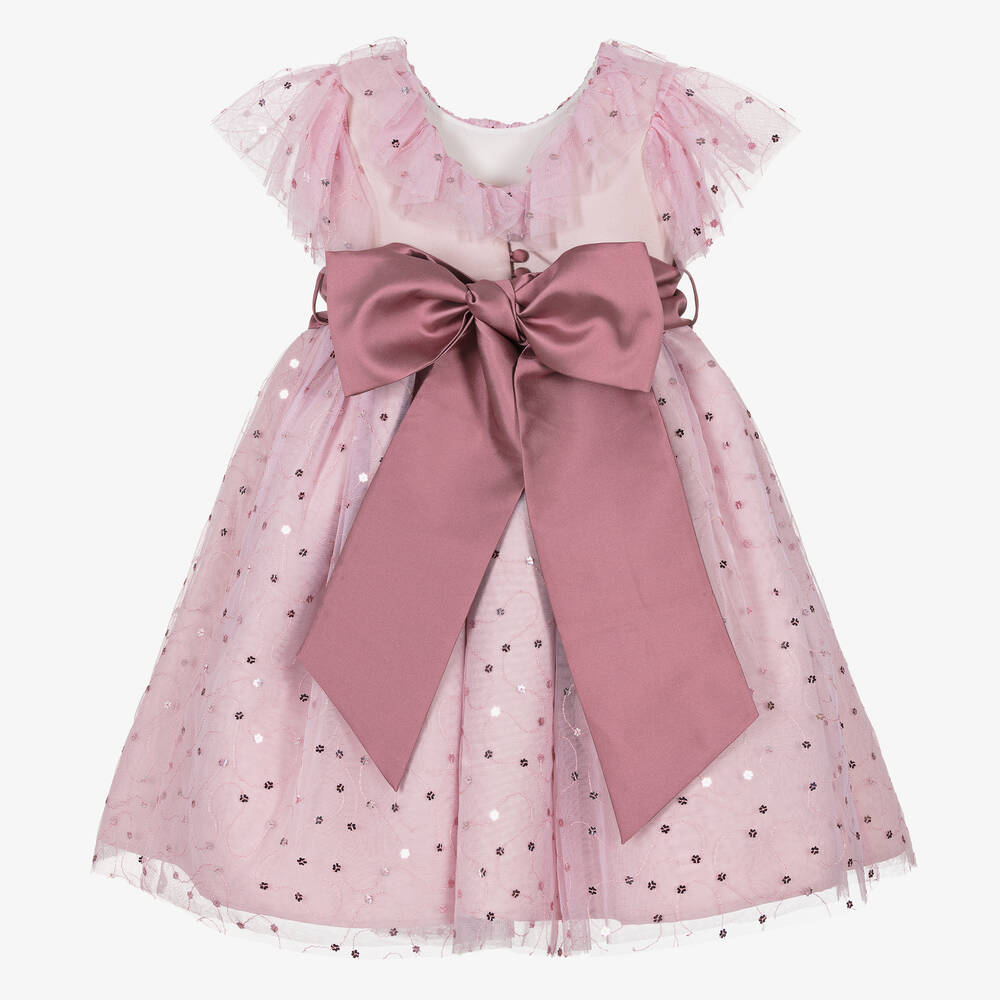 Nicki Macfarlane-Girls Pink Sequined Tulle Dress  | Childrensalon Outlet