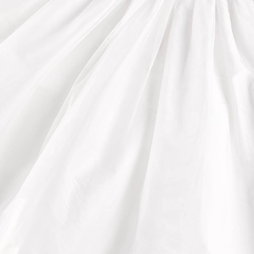 Nicki Macfarlane-Girls White Silk Feathered Dress | Childrensalon Outlet