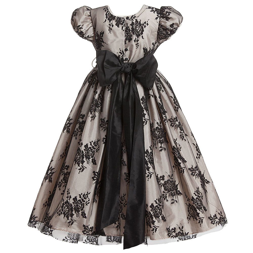 Nicki Macfarlane-Pink & Black Lace Dress | Childrensalon Outlet