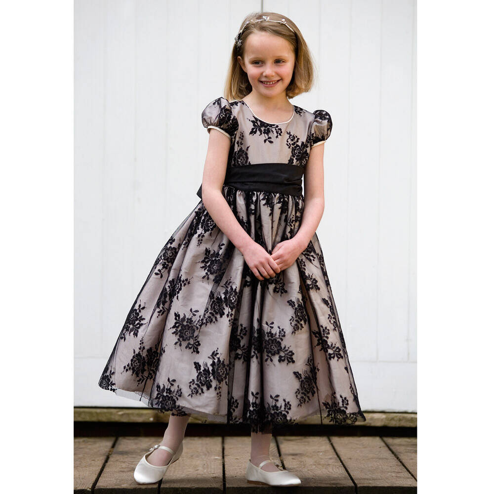 Nicki Macfarlane-Pink & Black Lace Dress | Childrensalon Outlet