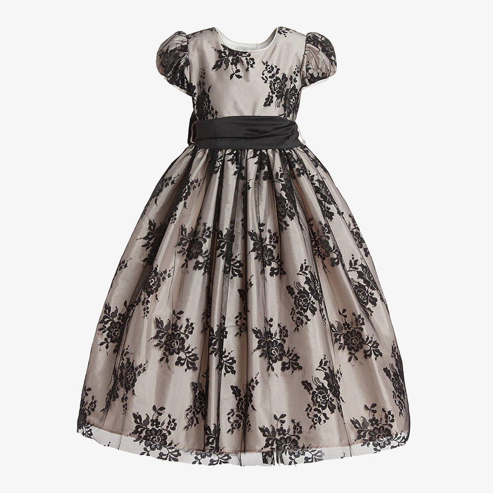 Nicki Macfarlane-Pink & Black Lace Dress | Childrensalon Outlet