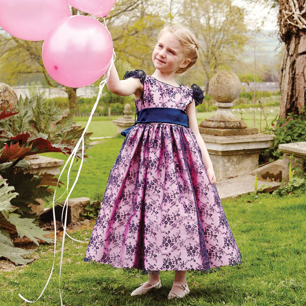 Nicki Macfarlane Pink Blue Lace Dress
