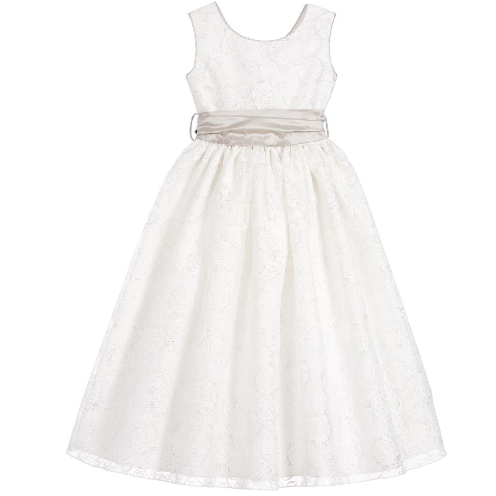 Nicki Macfarlane - Silver Organza Dress & Silk Sash | Childrensalon