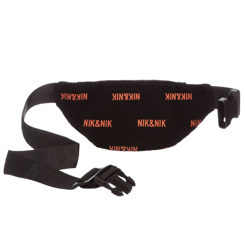 NIK&NIK-Black Corduroy Belt Bag (24cm) | Childrensalon Outlet