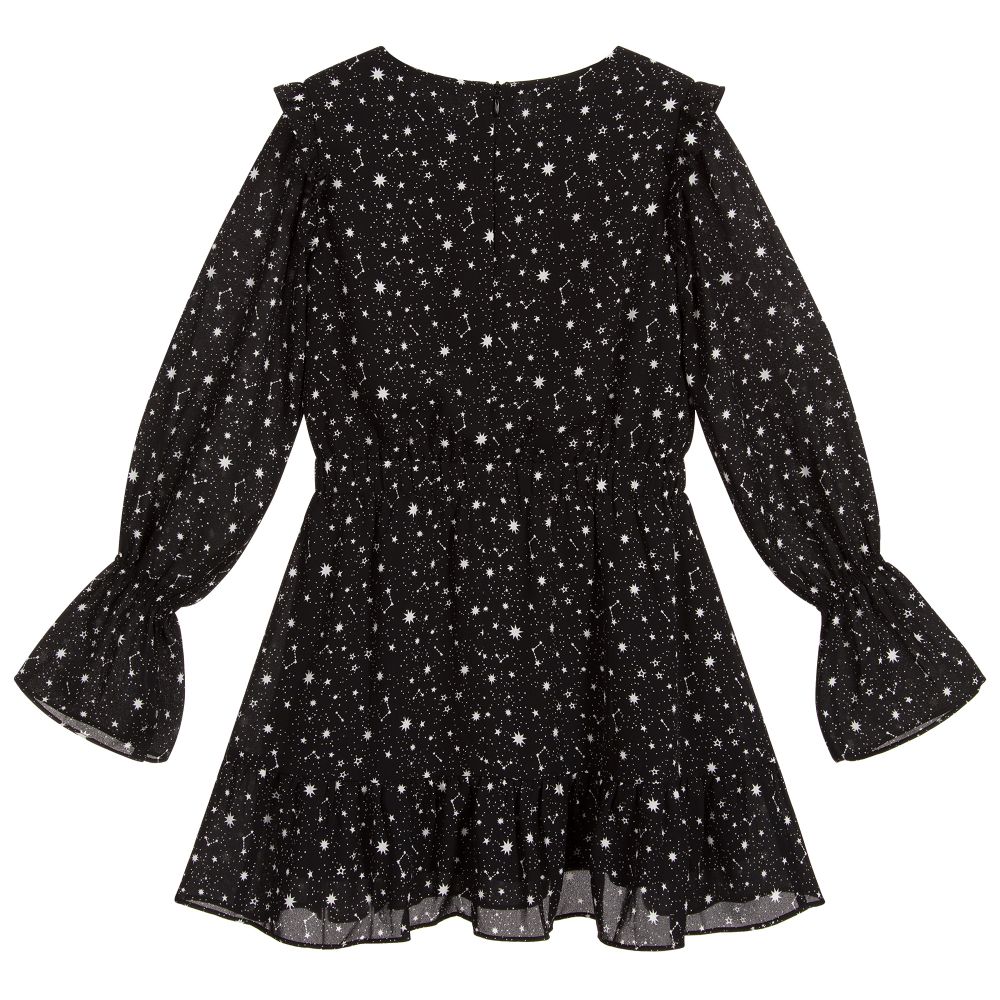 NIK&NIK - Black Dress with Star Print | Childrensalon Outlet