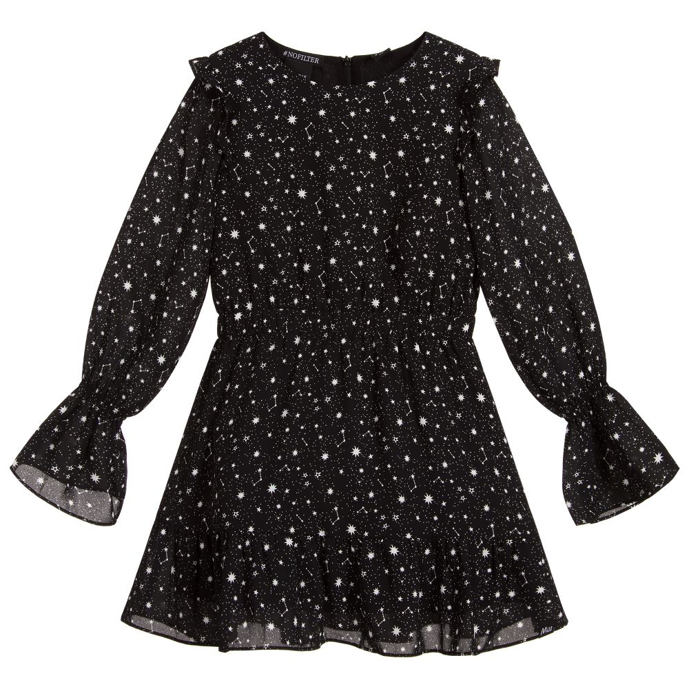 NIK&NIK - Black Dress with Star Print | Childrensalon