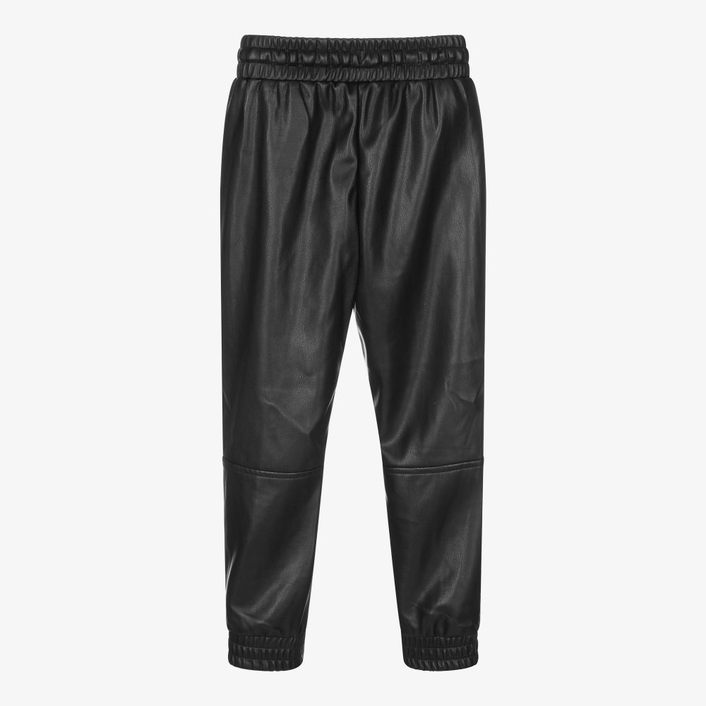 NIK&NIK-Black Faux Leather Trousers | Childrensalon Outlet