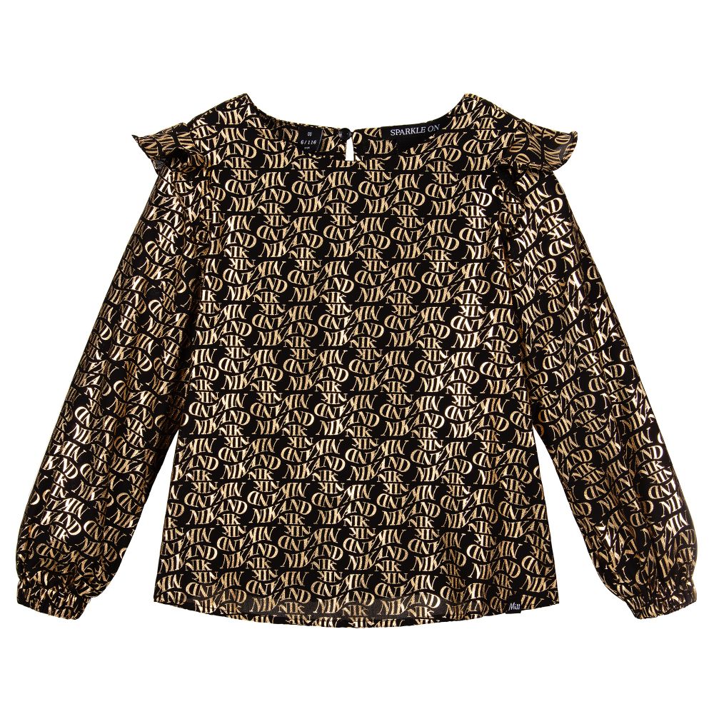 NIK&NIK - Black & Gold Blouse | Childrensalon