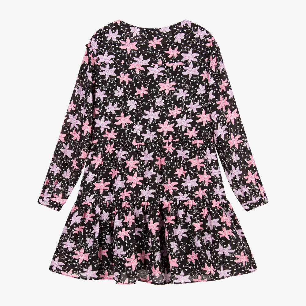 NIK&NIK-Black & Pink Floral Dress | Childrensalon Outlet