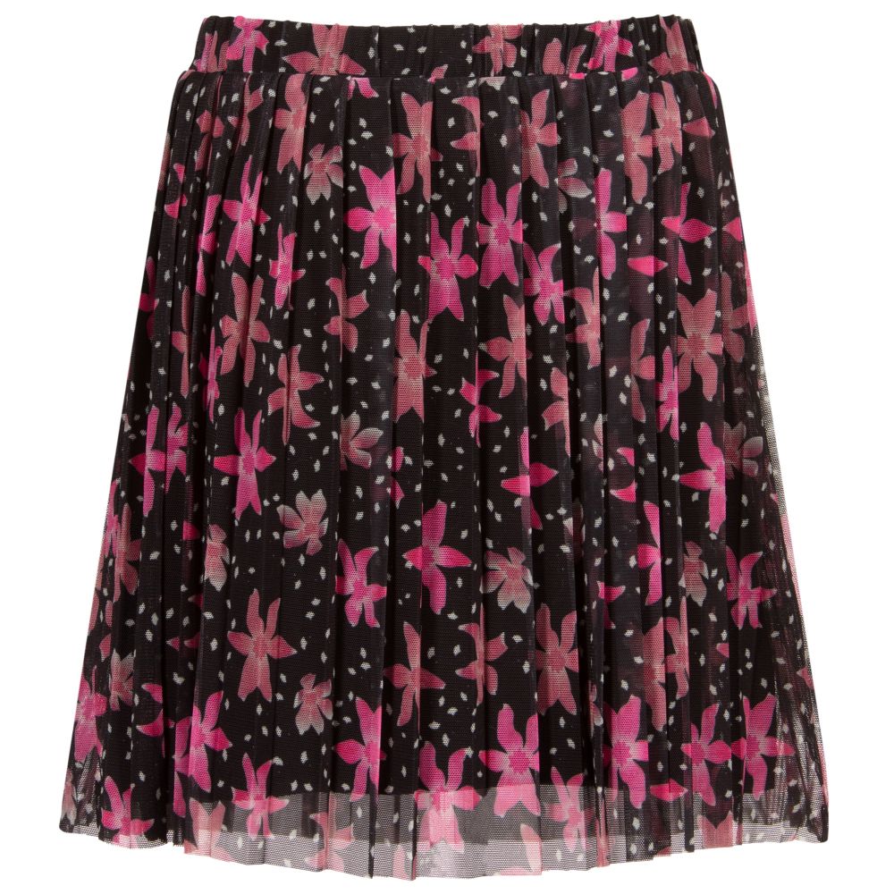 NIK&NIK-Black & Pink Floral Mesh Skirt | Childrensalon Outlet
