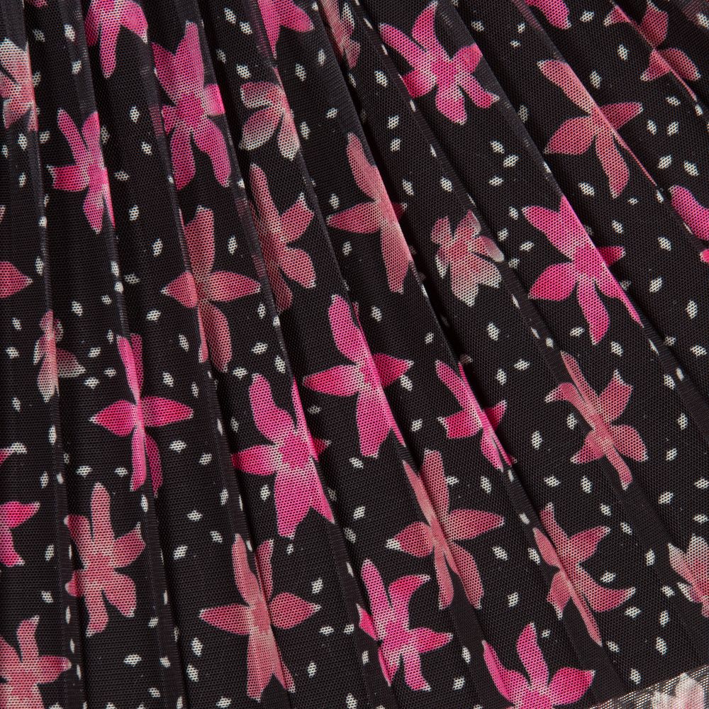 NIK&NIK-Black & Pink Floral Mesh Skirt | Childrensalon Outlet