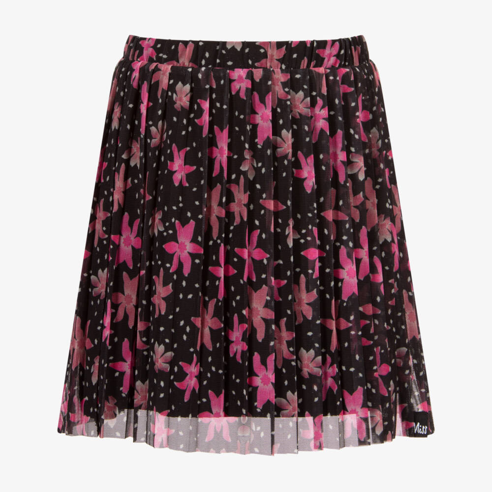 NIK&NIK-Black & Pink Floral Mesh Skirt | Childrensalon Outlet