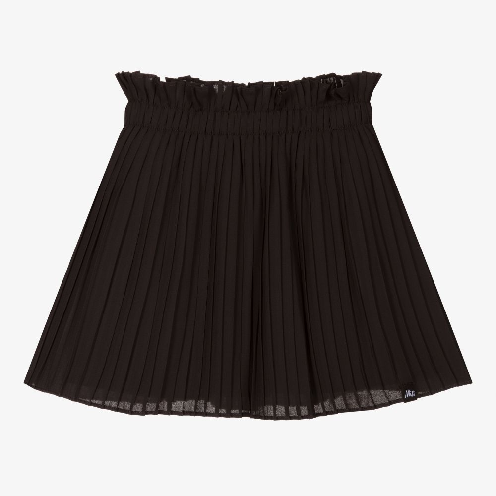 NIK&NIK-Black Pleated Chiffon Skirt | Childrensalon Outlet