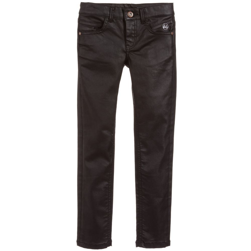 NIK&NIK - Black Skinny Fit Coated Jeans | Childrensalon