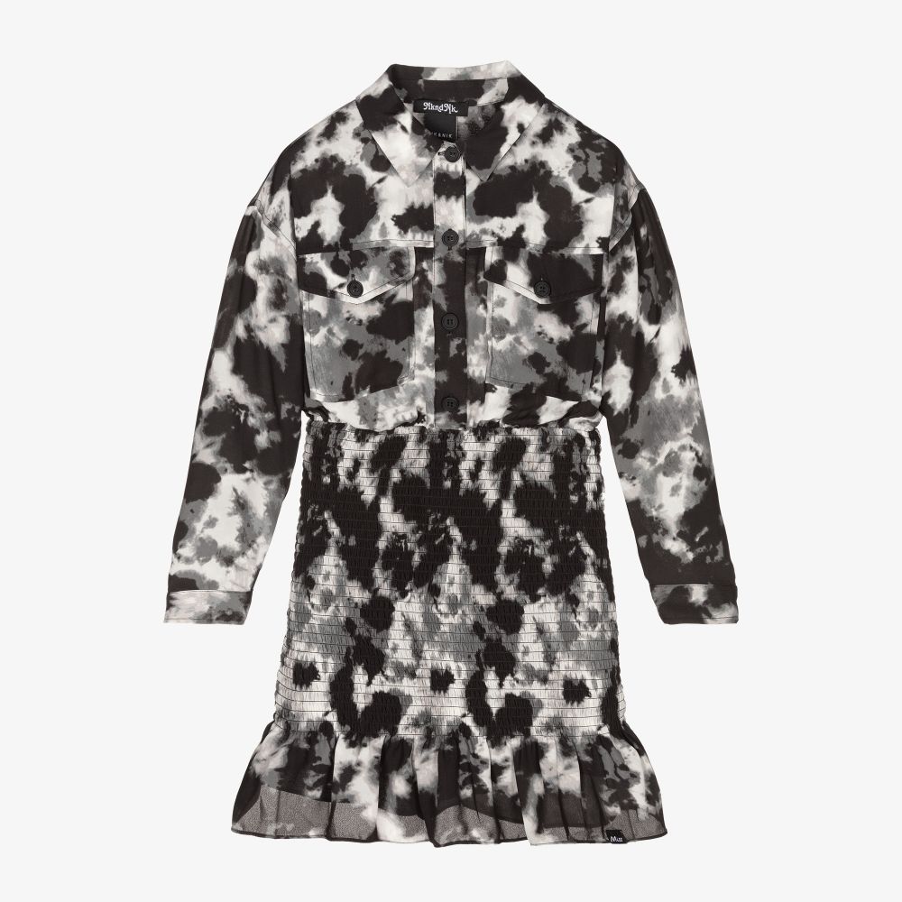 NIK&NIK - Robe tie &amp; dye noire en mousseline | Childrensalon