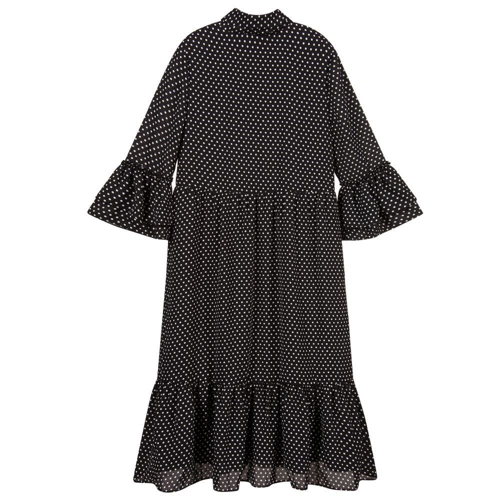 NIK&NIK-Черное платье в белый горошек | Childrensalon Outlet