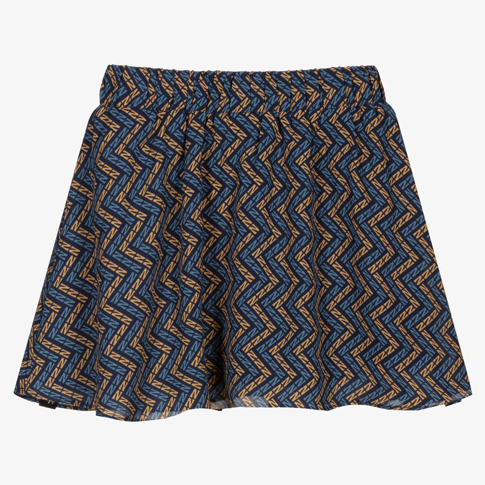 NIK&NIK-Blue Chiffon Zigzag Skirt | Childrensalon Outlet