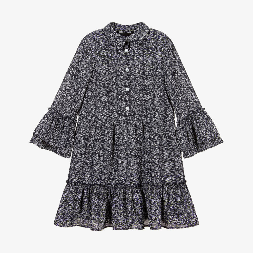 NIK&NIK-Blue & White Crêpe Dress | Childrensalon Outlet