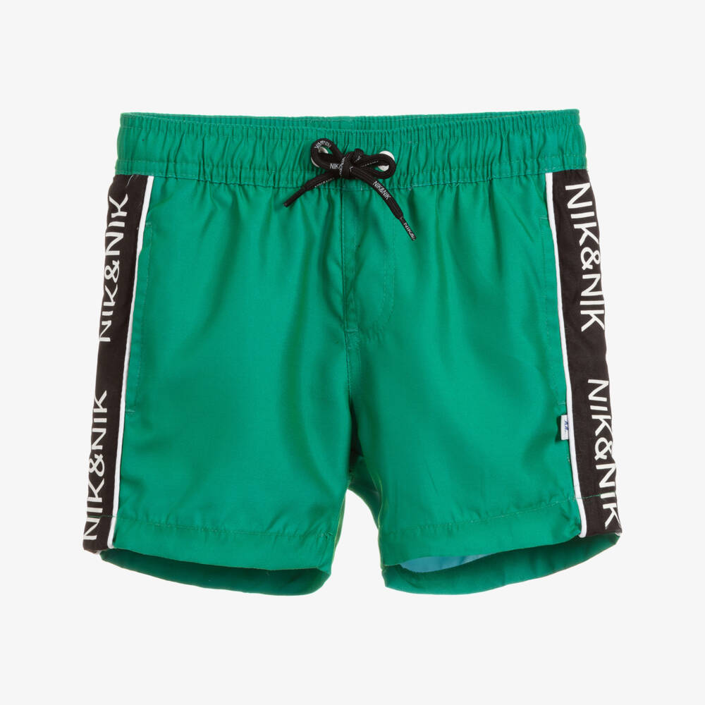 NIK&NIK-Boys Green Swim Shorts | Childrensalon Outlet