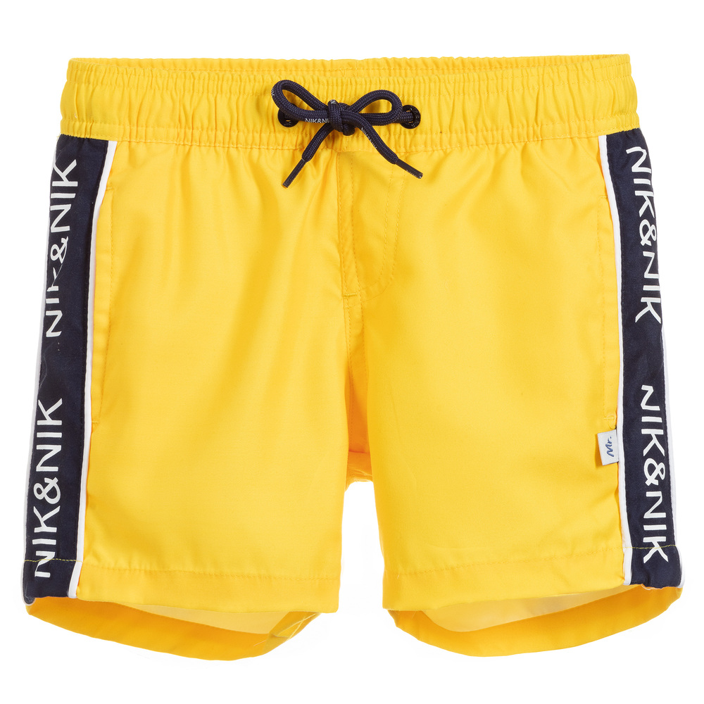 NIK&NIK-Boys Yellow Swim Shorts | Childrensalon Outlet