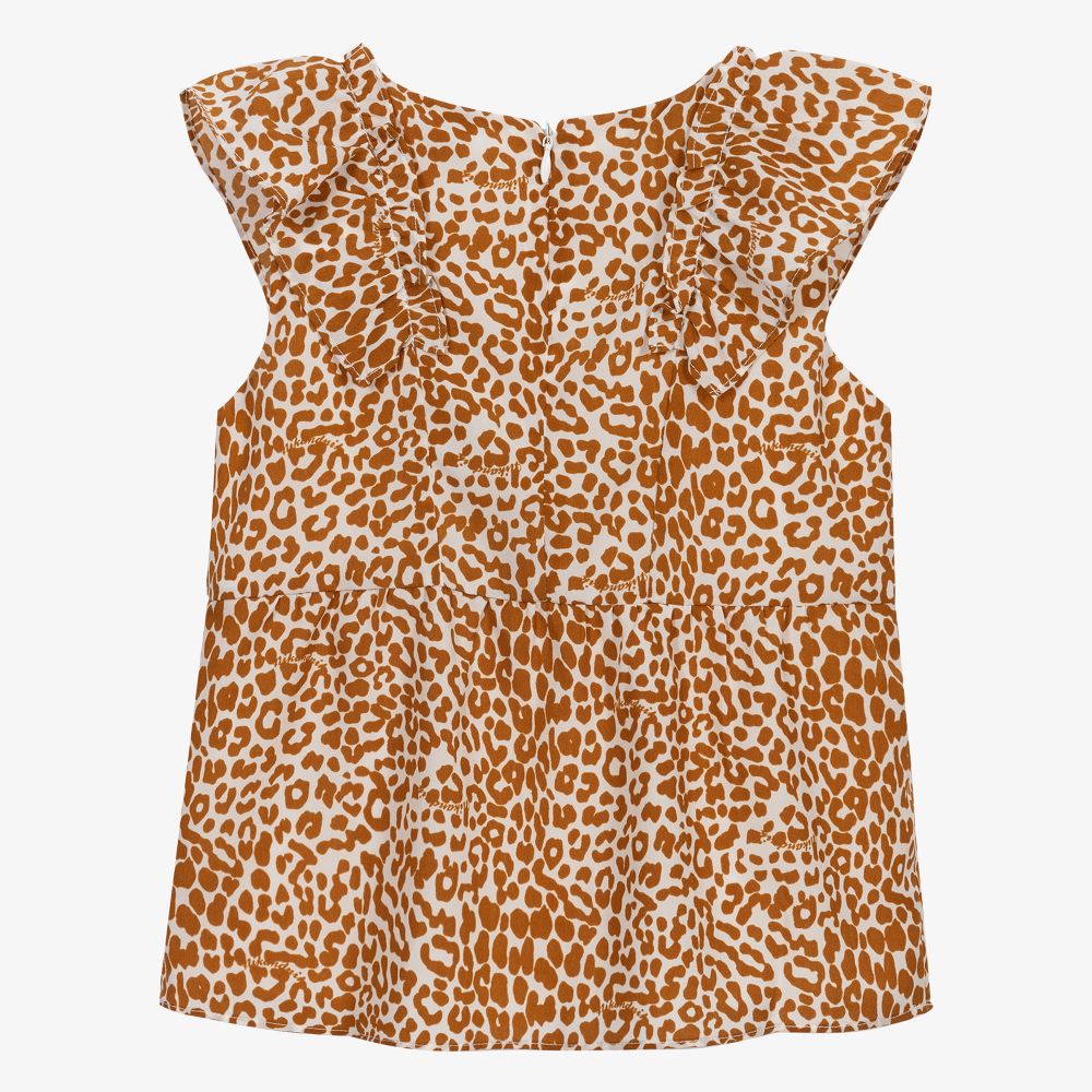 NIK&NIK-Brown Leopard Print Blouse | Childrensalon Outlet