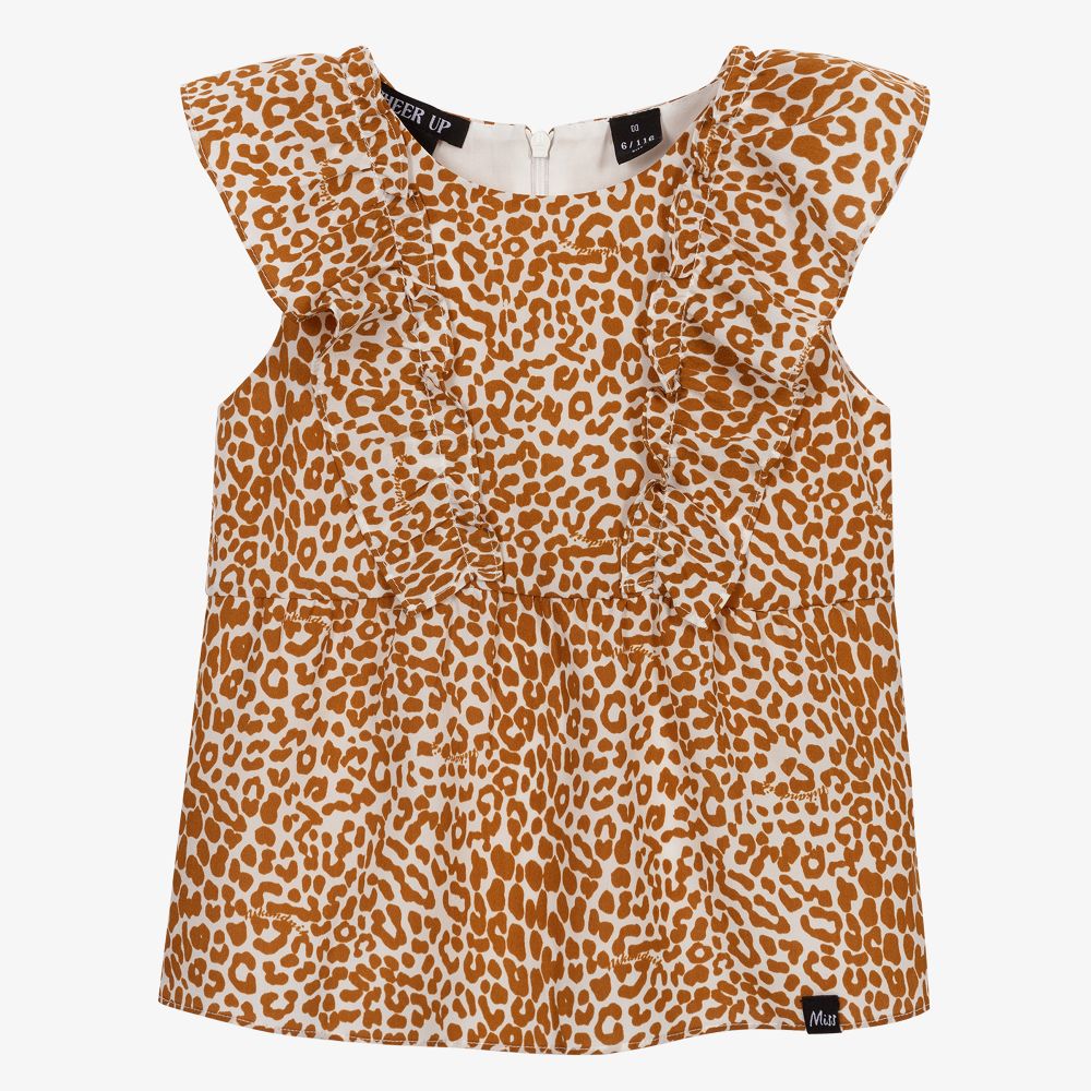 NIK&NIK - Brown Leopard Print Blouse | Childrensalon