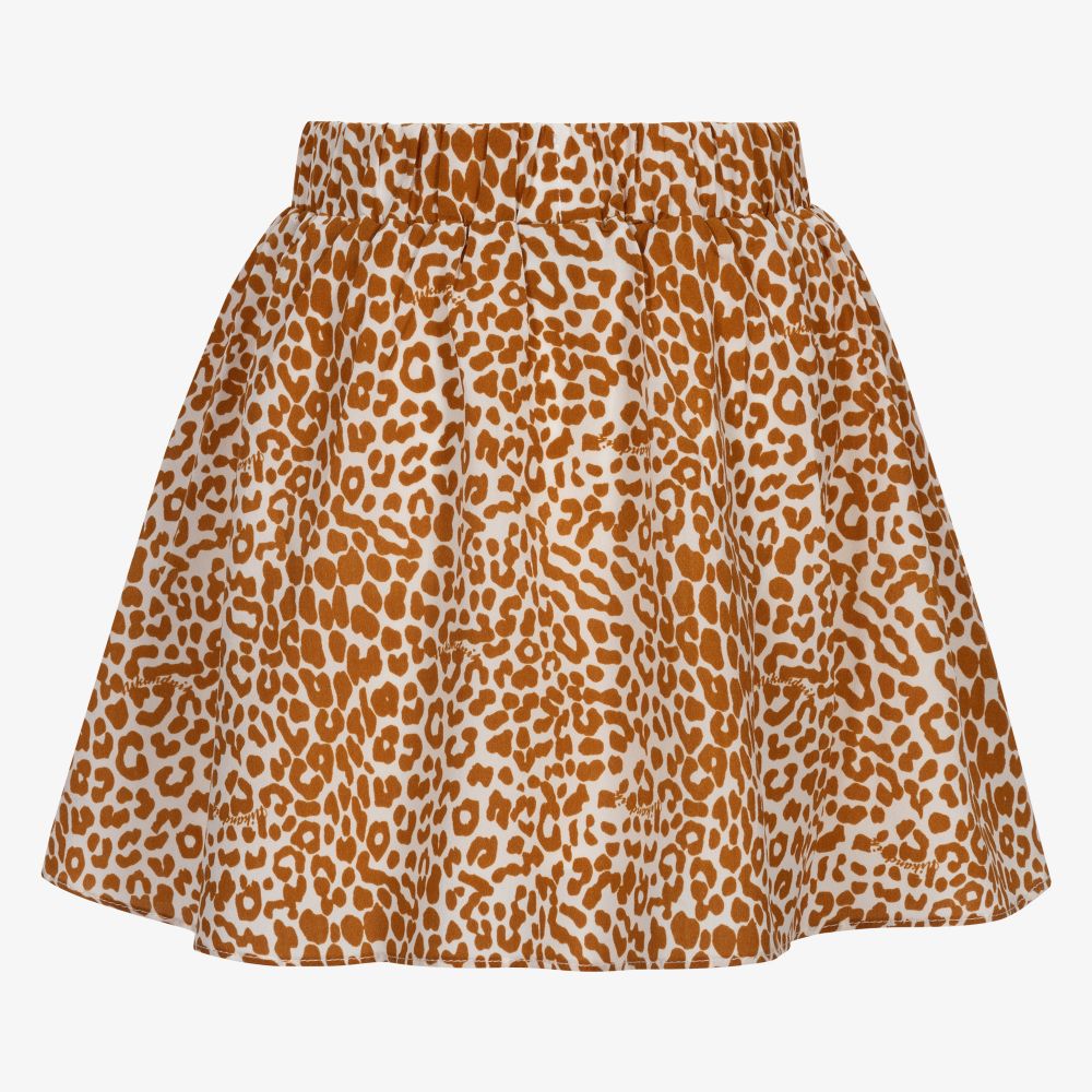 NIK&NIK-تنورة حرير صناعي لون بني وعاجي بطبعة جلد نمر | Childrensalon Outlet