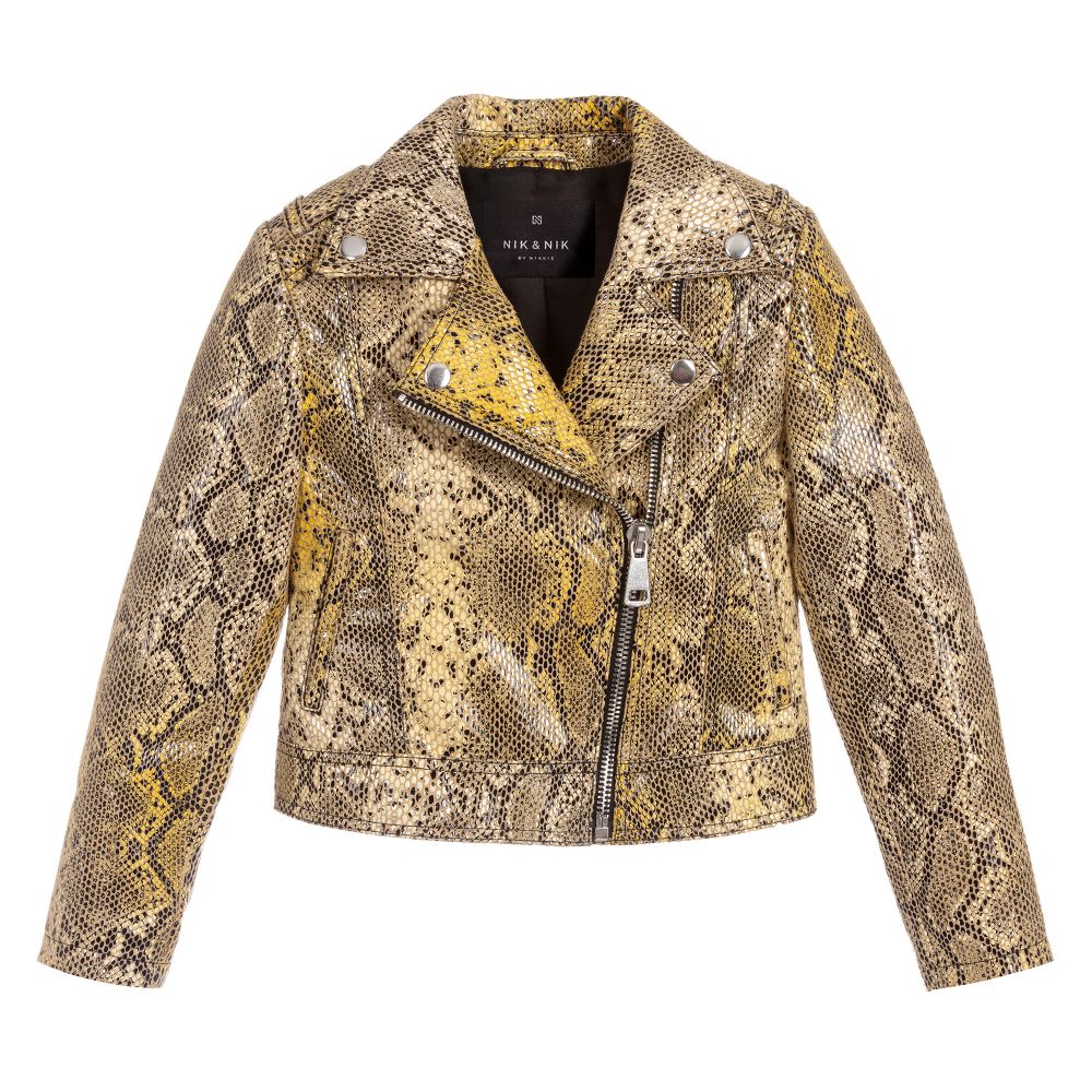 Snake print shop long jacket