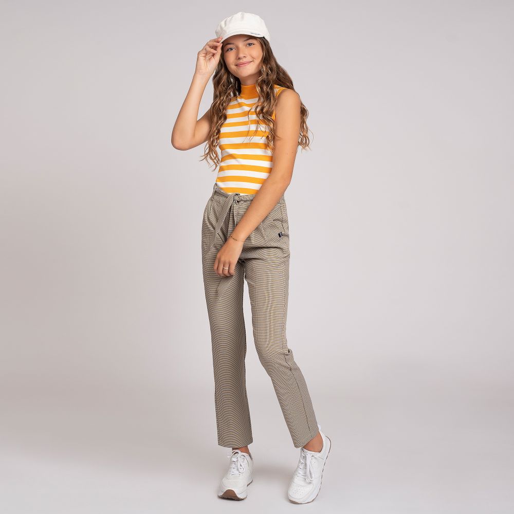 NIK NIK Girls Beige Check Trousers Childrensalon Outlet