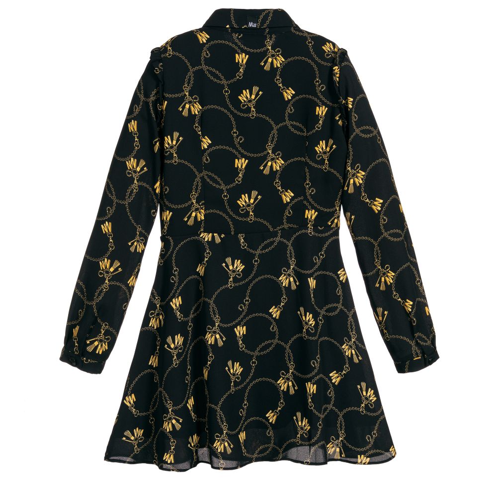 NIK&NIK-فستان كريب لون أسود وأصفر | Childrensalon Outlet