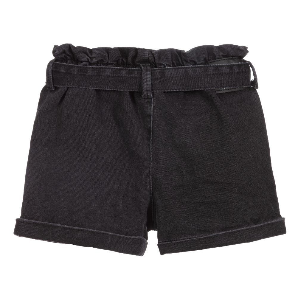 NIK&NIK-Girls Black Denim Shorts | Childrensalon Outlet
