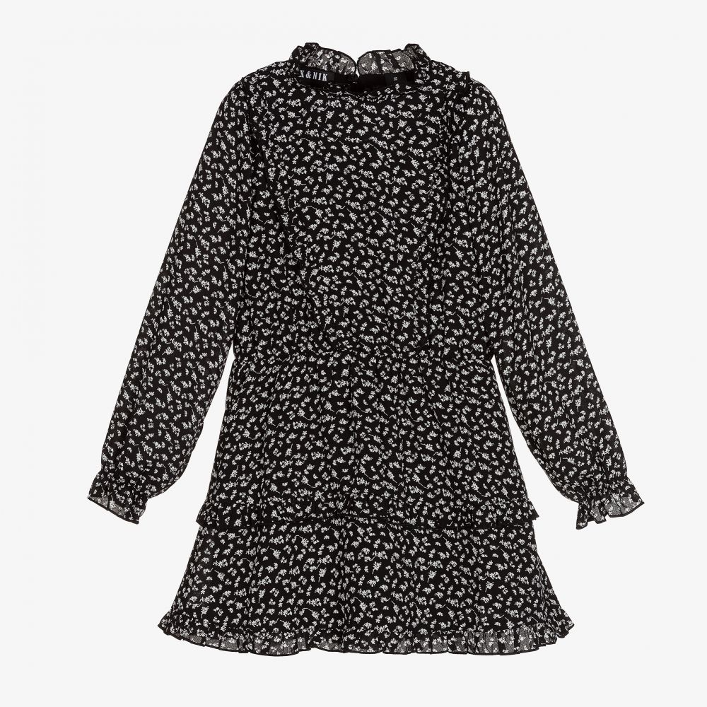 NIK&NIK - Girls Black Floral Dress | Childrensalon