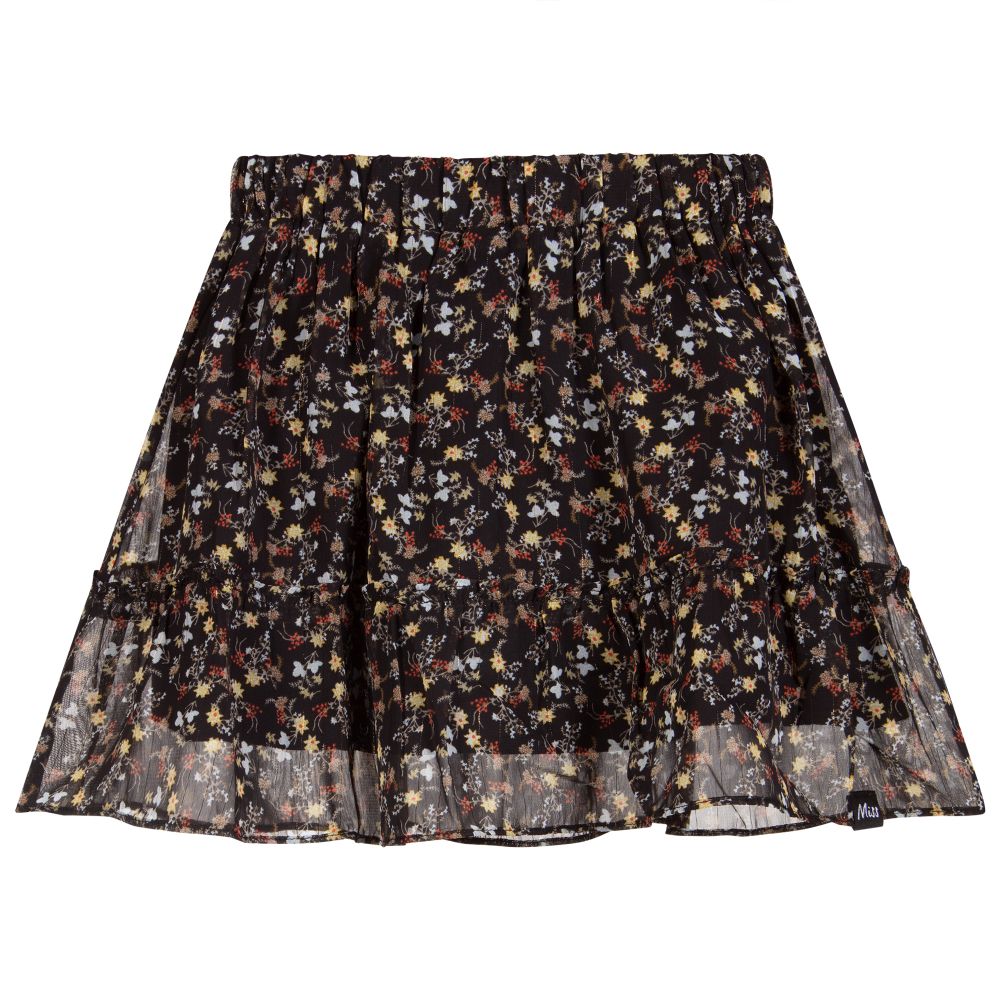 NIK&NIK - Girls Black Floral Skirt | Childrensalon