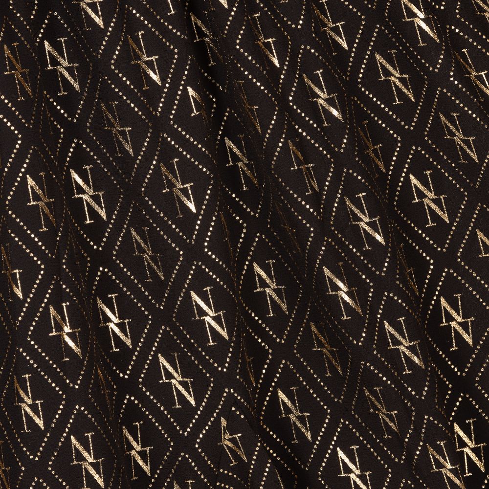 نك آند نك-فستان شيفون لون أسود وذهبي | Childrensalon Outlet