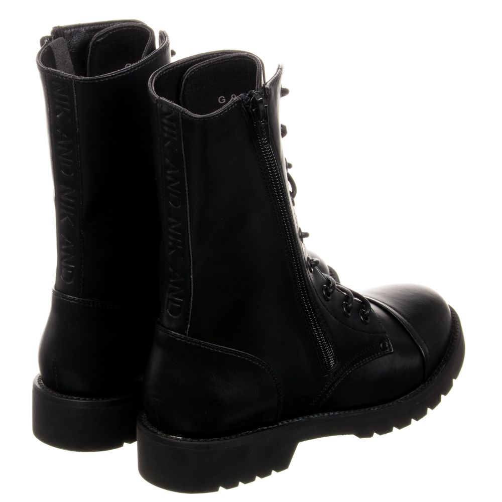 NIK&NIK-Черные ботинки на шнуровке для девочек | Childrensalon Outlet