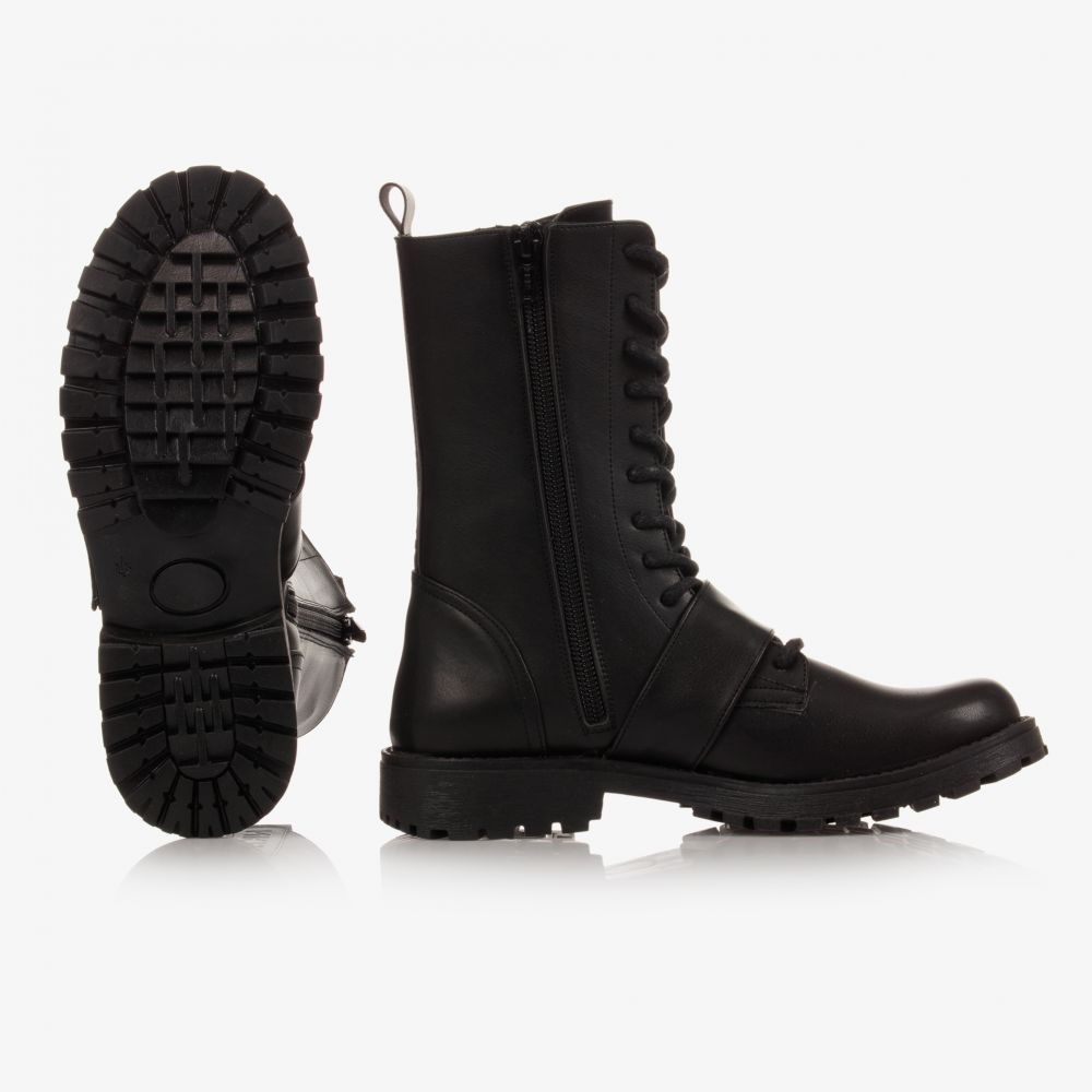 NIK&NIK-Girls Black Lace-Up Boots | Childrensalon Outlet