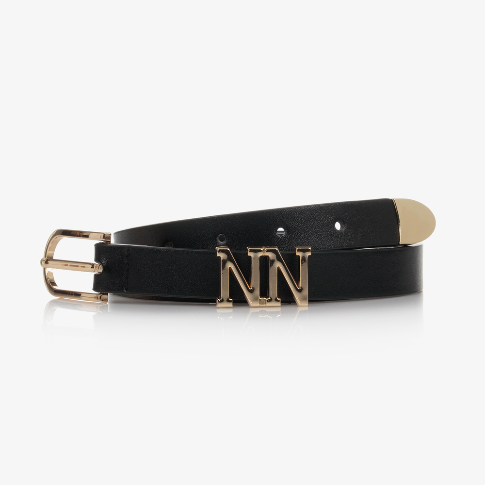 NIK&NIK - Girls Black Logo Belt | Childrensalon