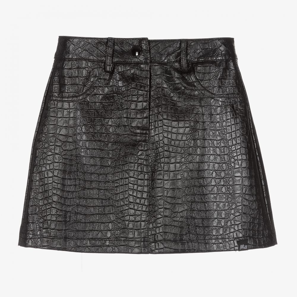 NIK&NIK - Girls Black Mock Croc Skirt | Childrensalon