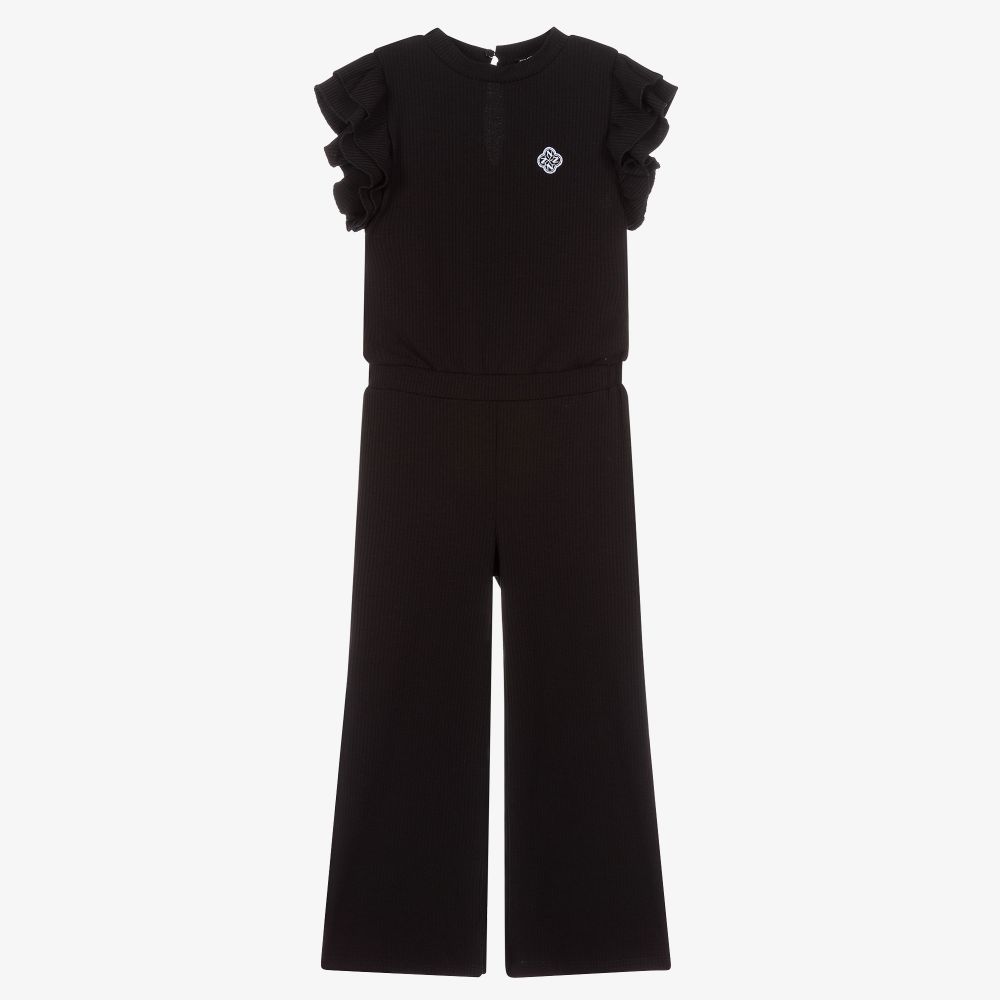 NIK&NIK-Girls Black Ribbed Jumpsuit | Childrensalon Outlet