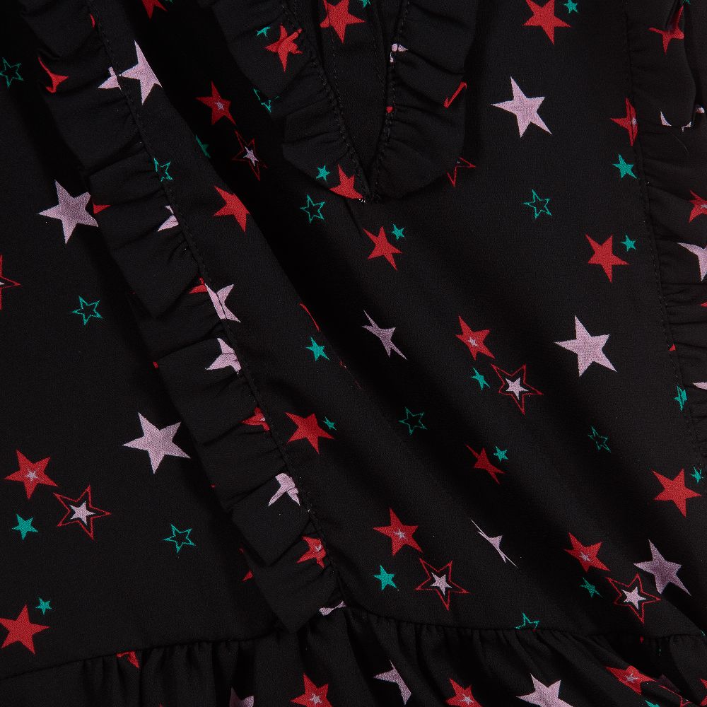 NIK&NIK-فستان لون أسود بطبعة نجوم | Childrensalon Outlet