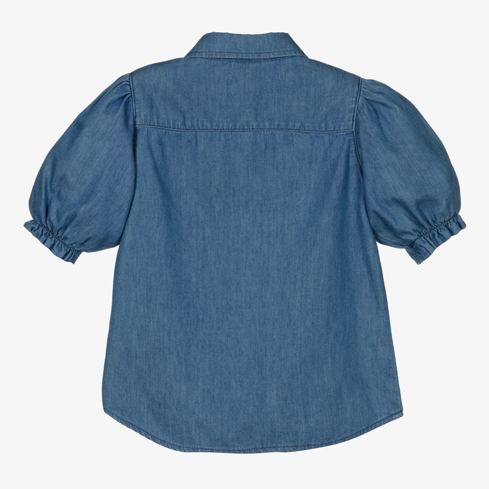 NIK&NIK-Girls Blue Chambray Blouse | Childrensalon Outlet