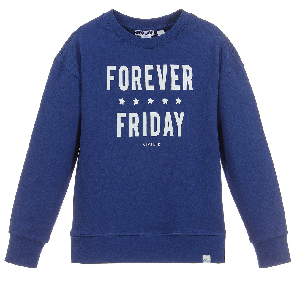 NIK&NIK - Girls Blue Cotton Sweatshirt | Childrensalon