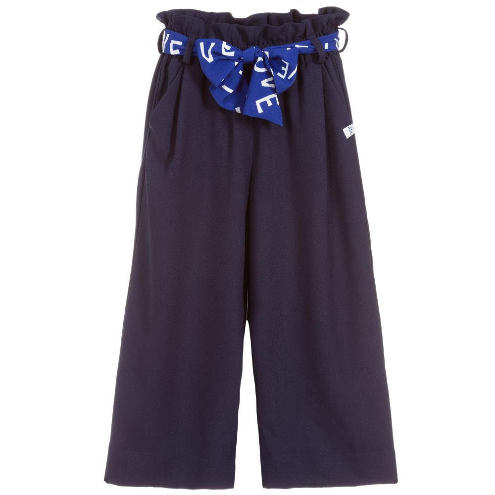 NIK&NIK - Girls Blue Crêpe Culottes | Childrensalon