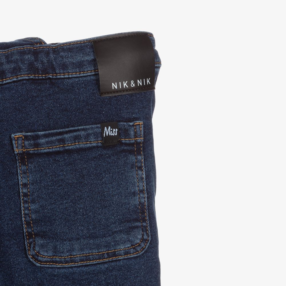 NIK&NIK-Girls Blue Denim Dungarees | Childrensalon Outlet
