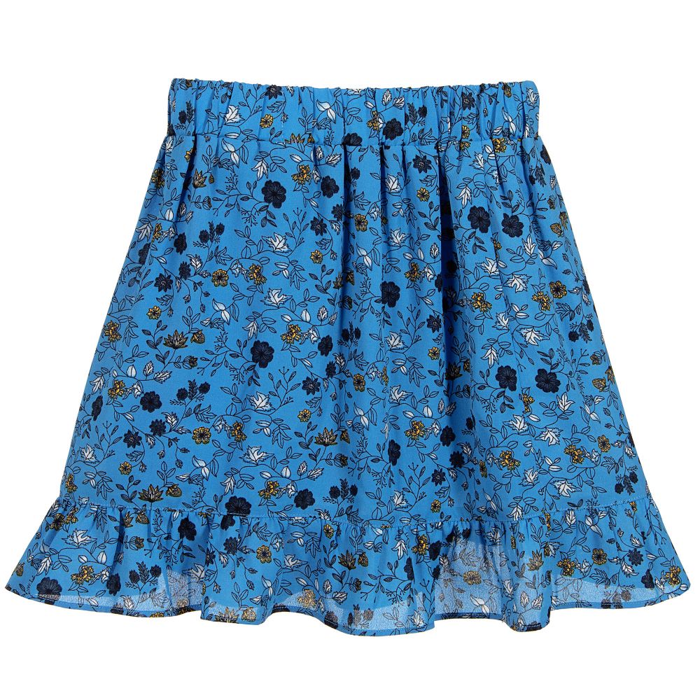 NIK&NIK-Girls Blue Floral Skirt | Childrensalon Outlet