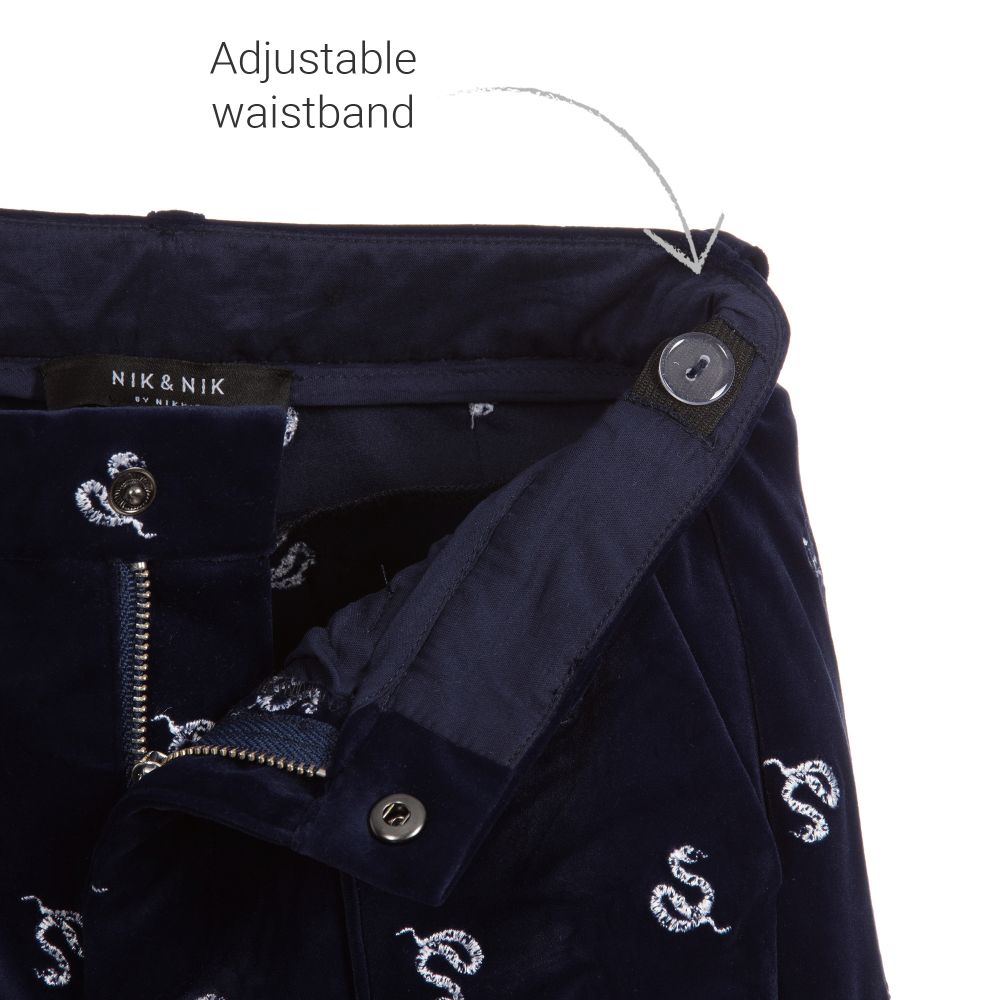 NIK&NIK-بنطلون مخمل لون كحلي وأبيض للبنات | Childrensalon Outlet