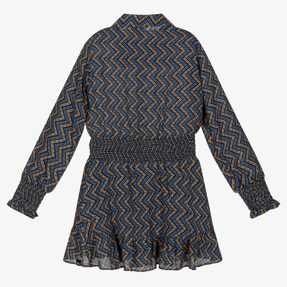 NIK&NIK-Синее платье с зигзагом для девочек | Childrensalon Outlet