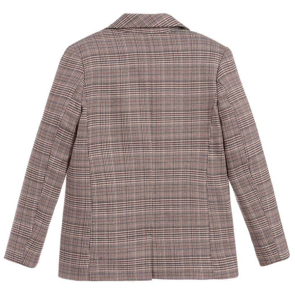 NIK&NIK-Girls Brown Check Blazer | Childrensalon Outlet