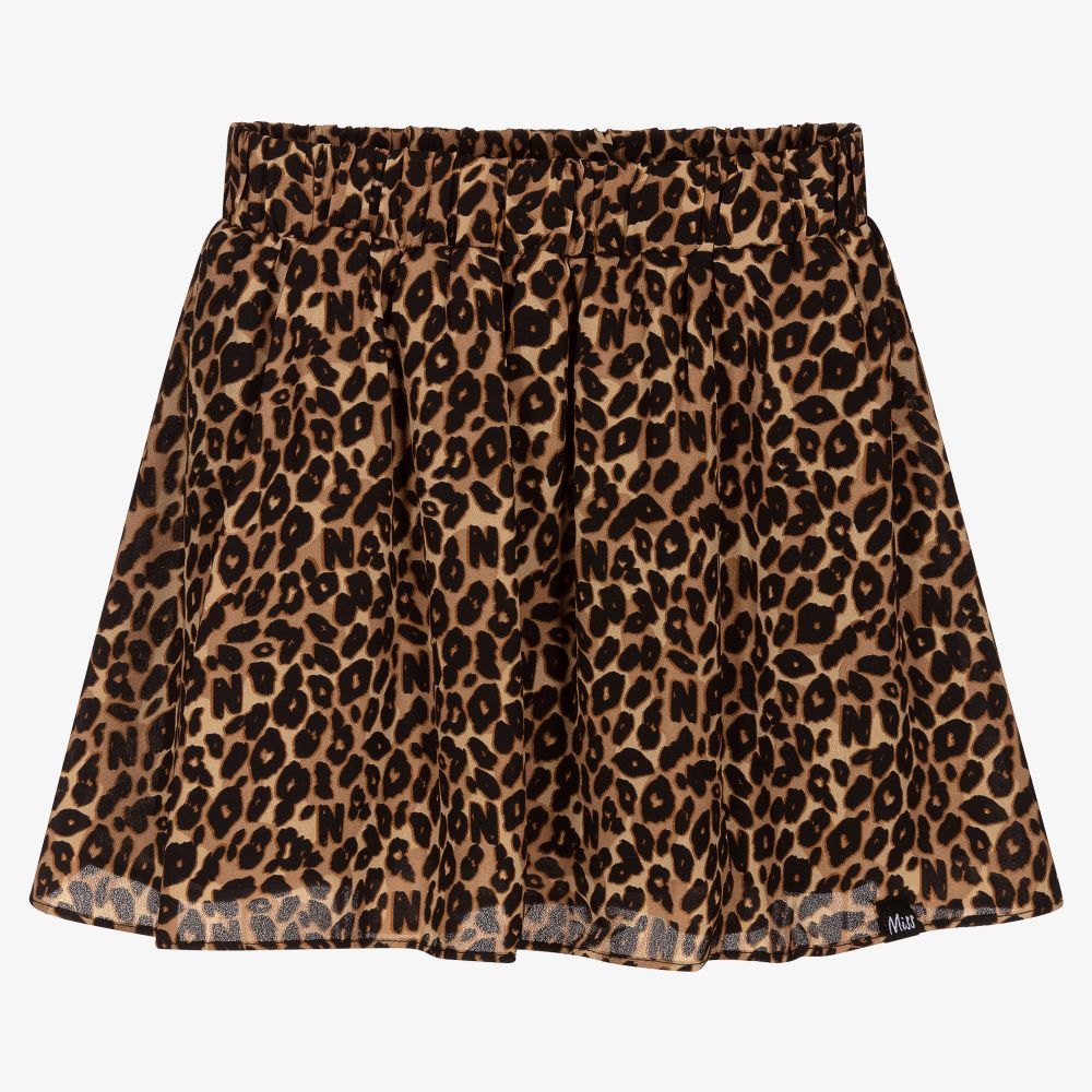 NIK&NIK - Коричневая юбка с леопардовым принтом для девочек | Childrensalon
