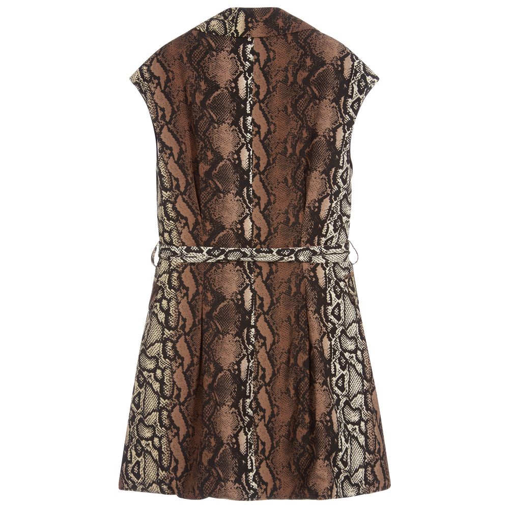 NIK&NIK-فستان فيسكوز لون بنّي بطبعة جلد الثعبان | Childrensalon Outlet